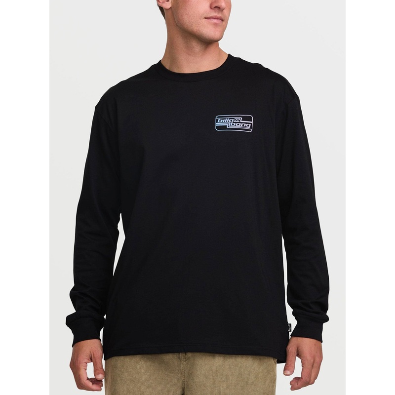 Walled Long Sleeve T-Shirt|SM|MED|LRG|XL|BLACK (BLK)|DARK SLATE (DKA)