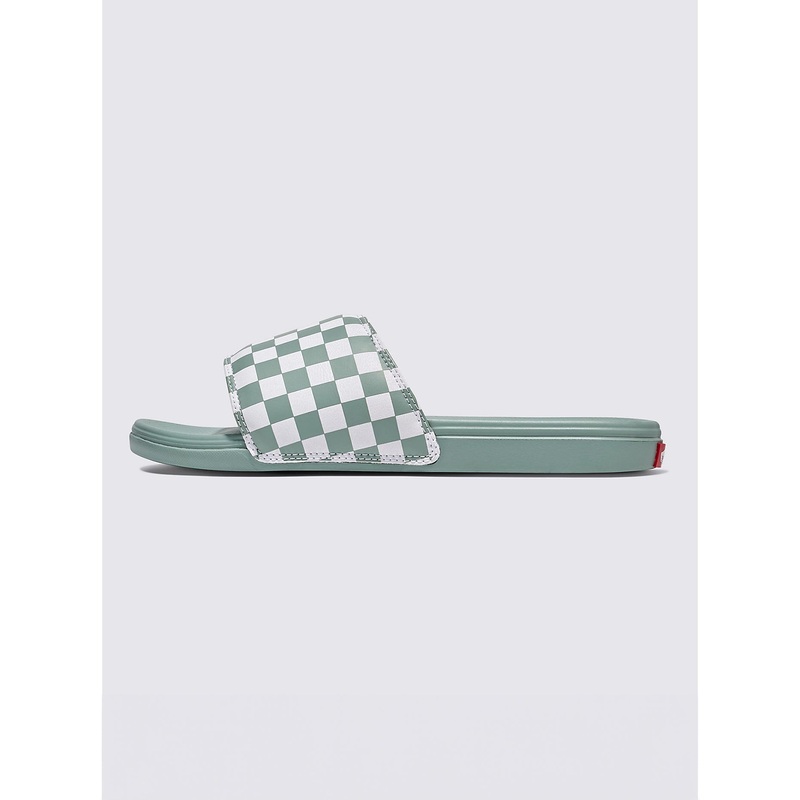 La Costa Slide-On Checkerboard Light Gray Sandals
