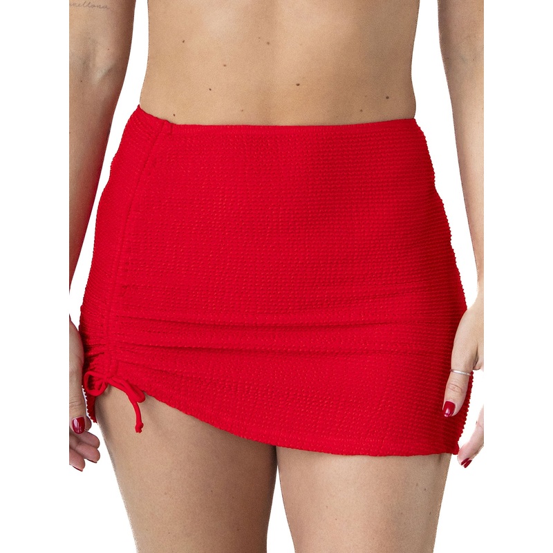 Velma Crinkle Skirt Cover-Up|XS|SM|MED|LRG|RED