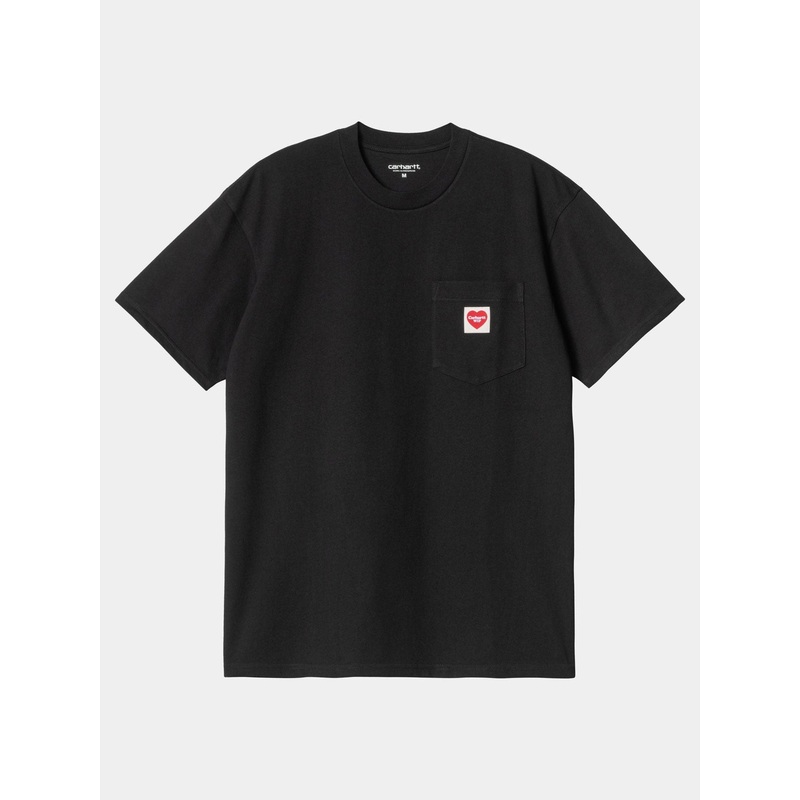 W’ Pocket Heart T-Shirt|XS|SM|MED|LRG|BLACK/RED