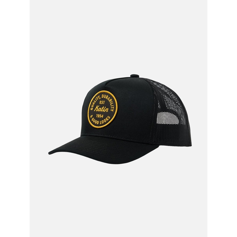 Chuck Trucker Snapback Hat|O/S|BLACK|VINTAGE WHITE