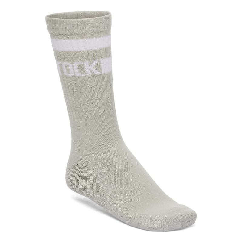 Cotton Stripe Pale Grey/White Socks