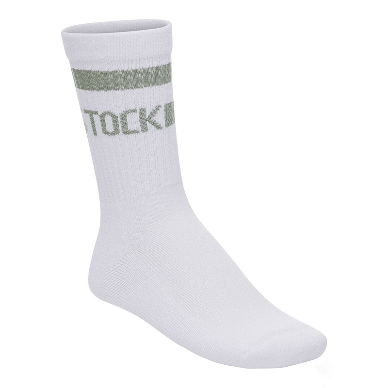 Cotton Stripe White/Pure Sage Socks