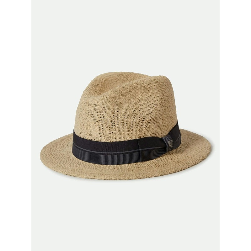 Roma Straw Fedora Hat|SM|MED|LRG|NATURAL/BLACK