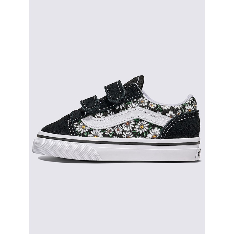 Old Skool V Daisies Black/White Shoes (Little Kids)
