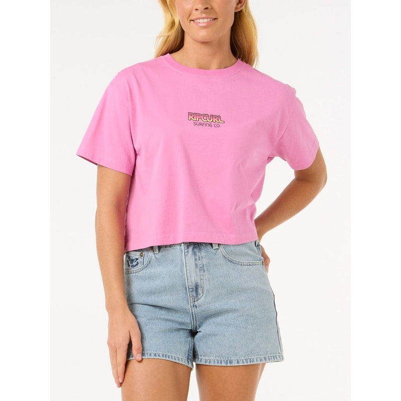 Sun And Sea Crop T-Shirt|XS|SM|MED|LRG|PINK (0020)