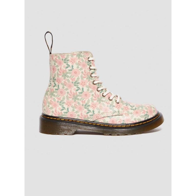 1460 Pascal Pop Floral Repeat Athena Cream Cloud/Multi Boots (Kids)