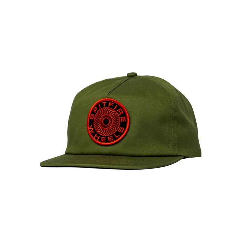 ’87 Swirl Patch Snapback Hat|O/S|OLIVE/RED/BLACK