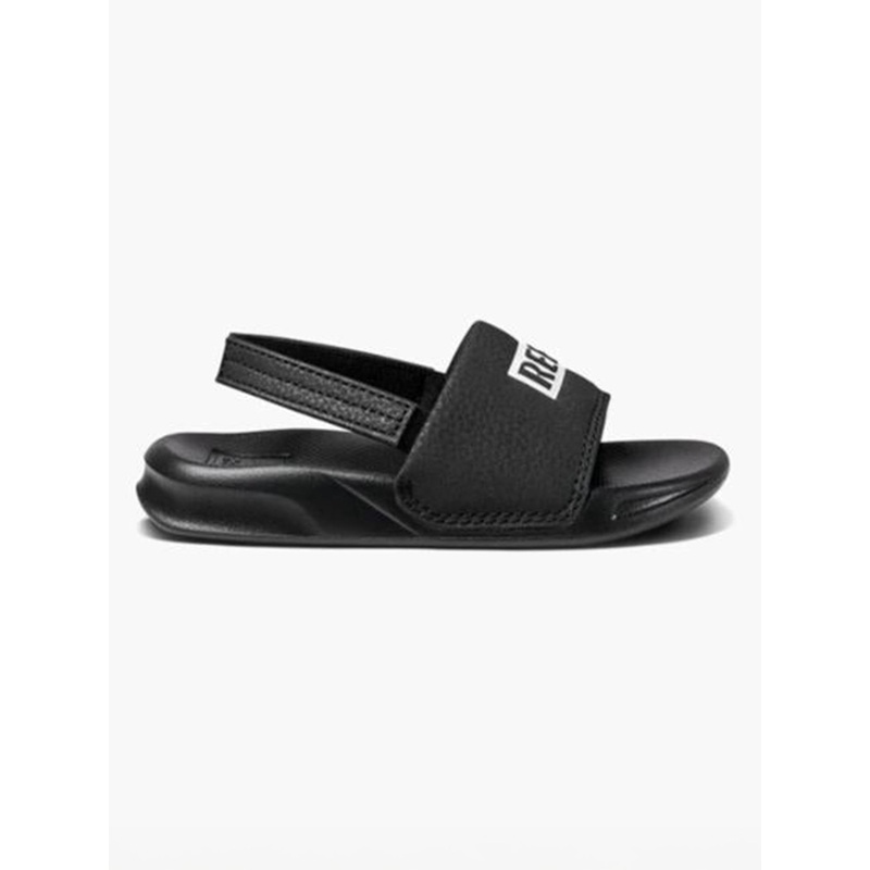 One Slide Reef Black/White Sandals (Little Kids)