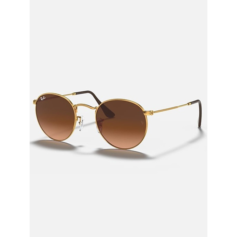 Round Metal Light Bronze/Brown Gradient Sunglasses