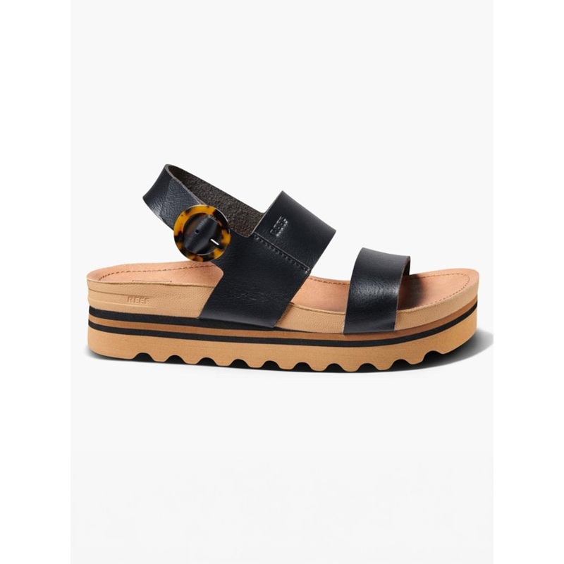 Vista Hi Buckle Black/Tan Sandals
