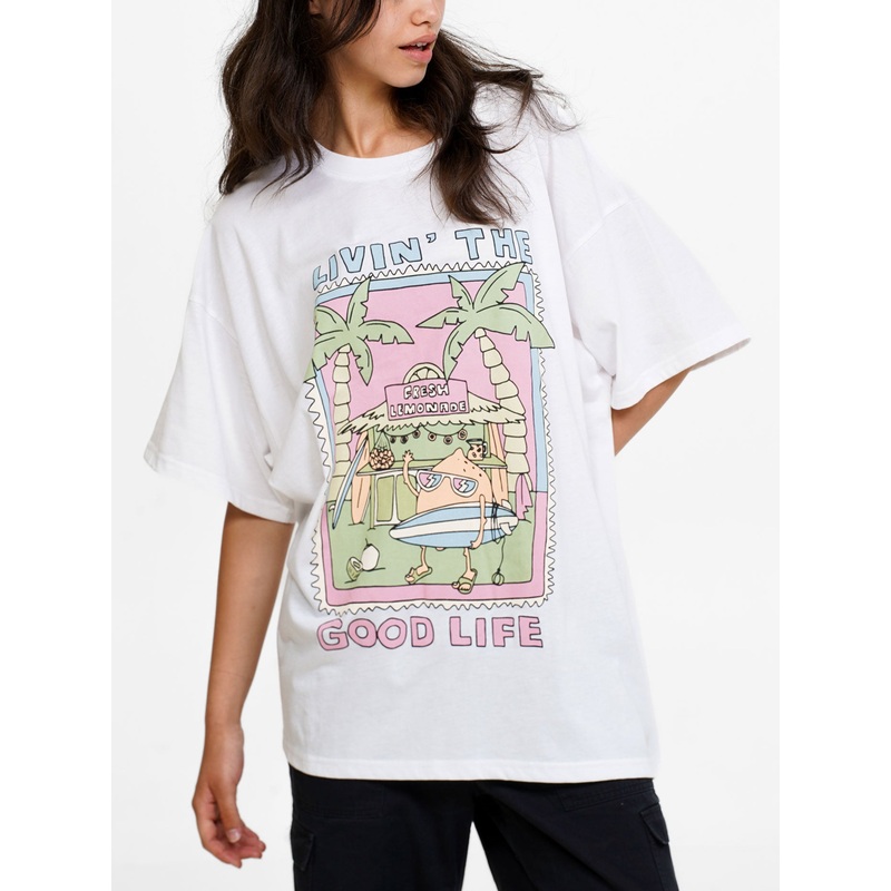Surfing Citrus T-Shirt|O/S PETITE|O/S TALL|WHITE