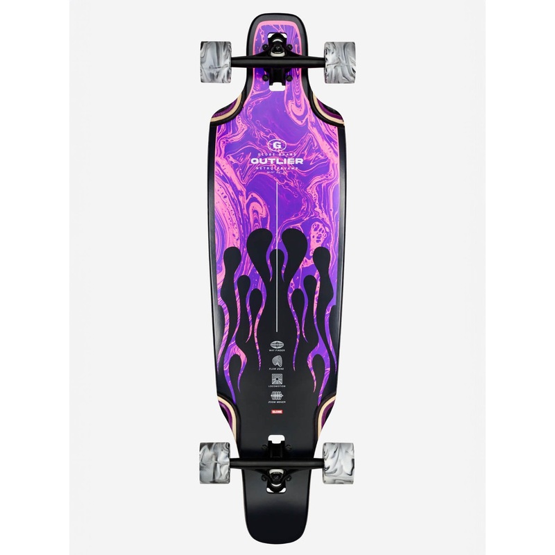 Outlier Purple Flames 36” Complete Longboard