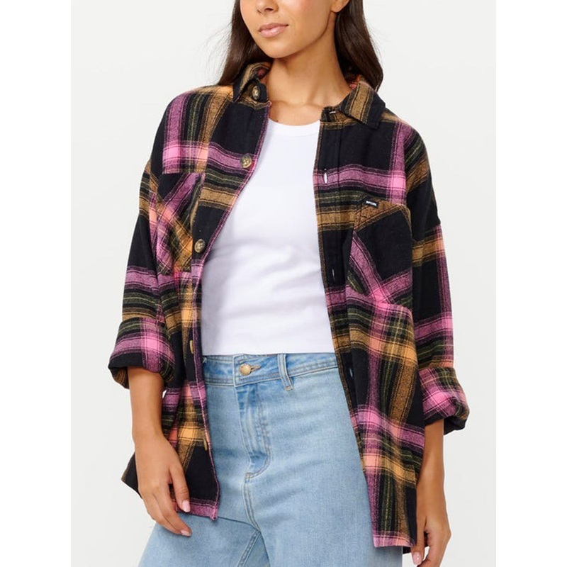 Beach Party Flannel Long Sleeve Buttondown Shirt