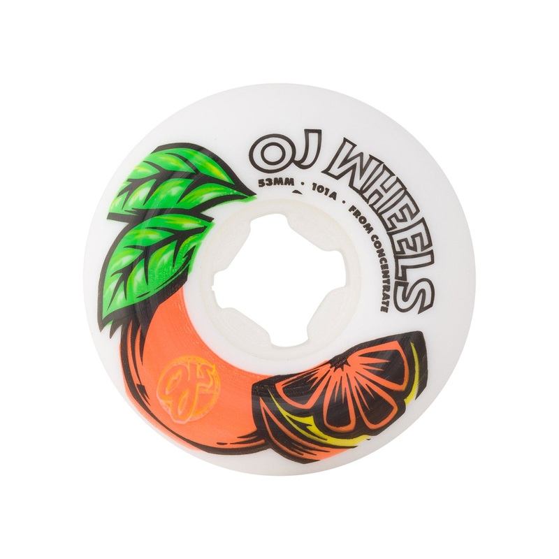 From Concentrate White/Orange 54mm Skateboard Wheels