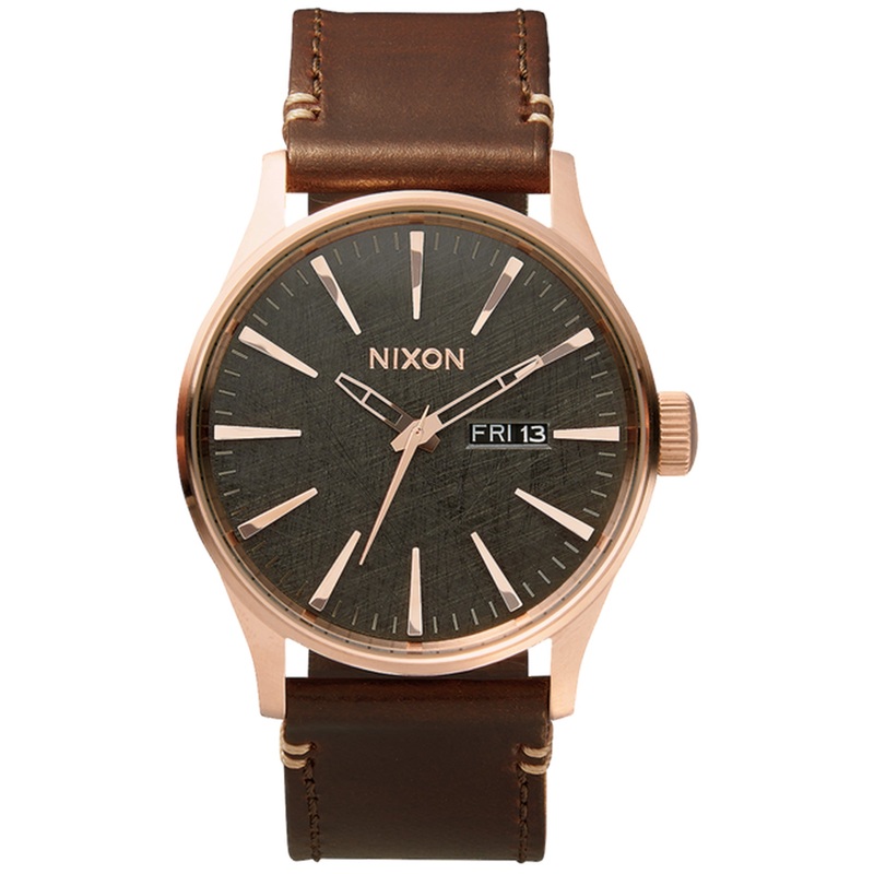 Sentry Leather Rose Gold/Gold/Gunmetal Watch