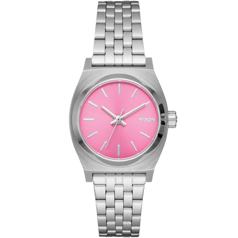 Small Time Teller Silver/Pink Watch