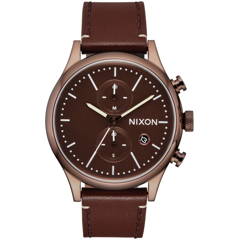 Station Chrono Leather Chocolate/Cappuccino/Brown Watch