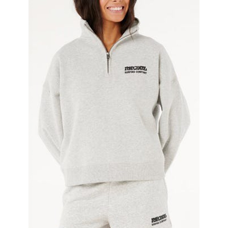 Surf Puff 1/4 Zip Sweater|XS|SM|MED|LRG|GREY MARLE (0085)|ELECTRIC BLUE (8000)