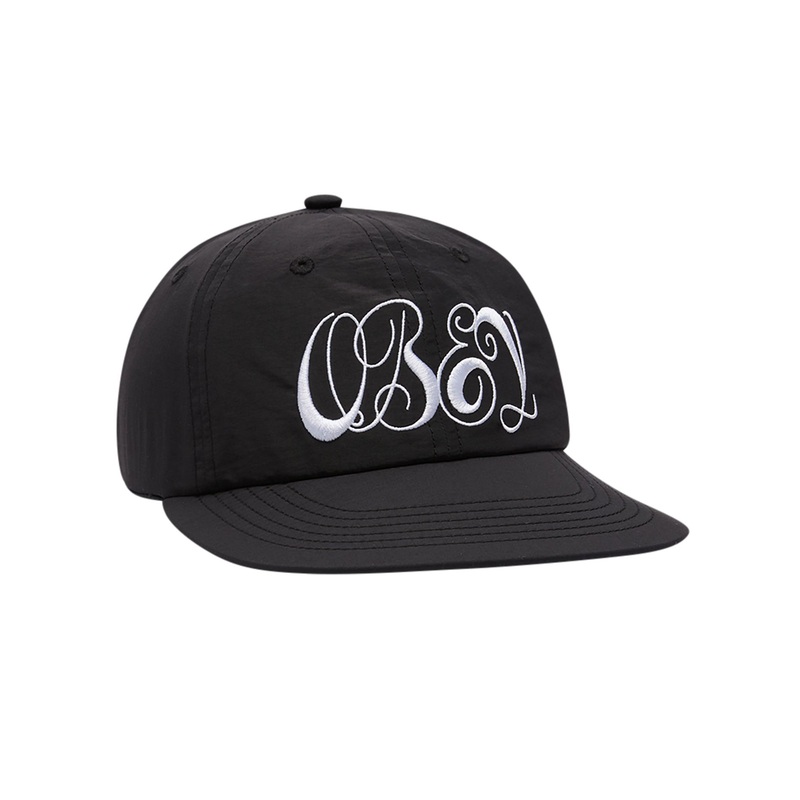 Script Nylon 6 Panel Strapback Hat