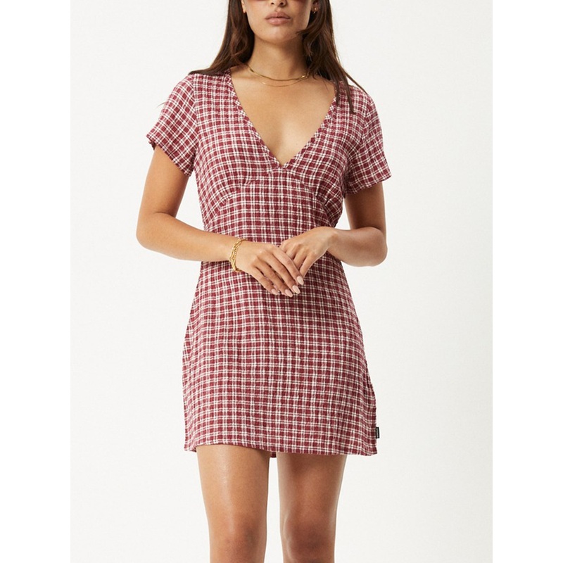 Base Dress|SM|MED|LRG|BURGUNDY CHECK (BGC)