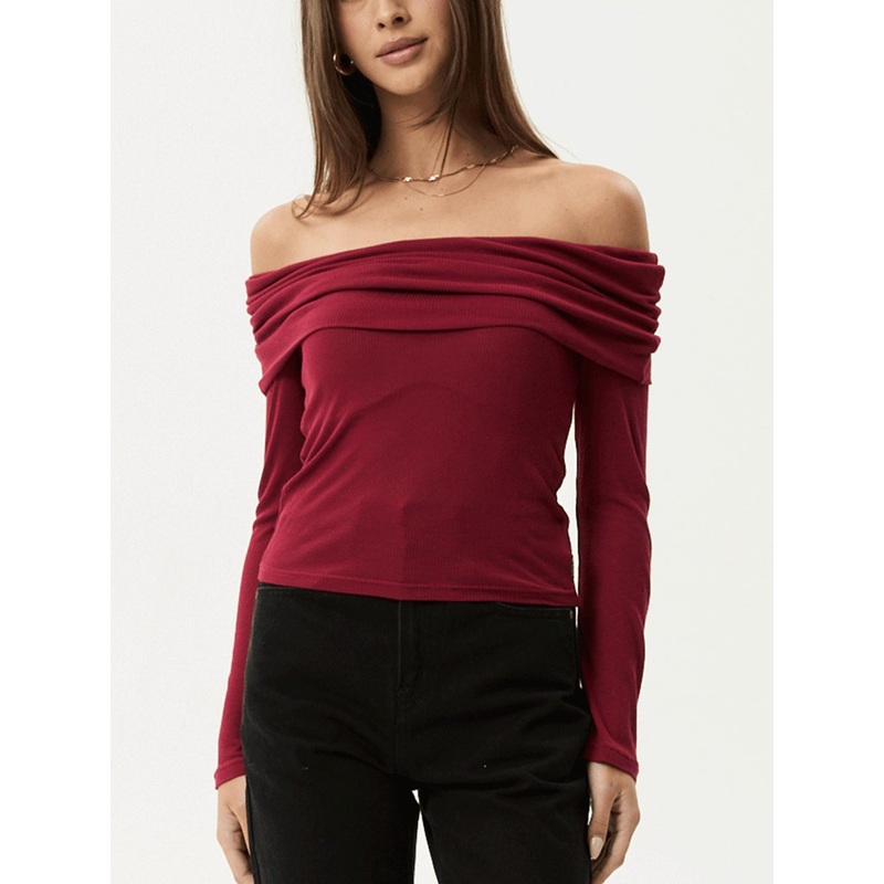 Beckett Long Sleeve Top|SM|MED|BURGUNDY (BGY)