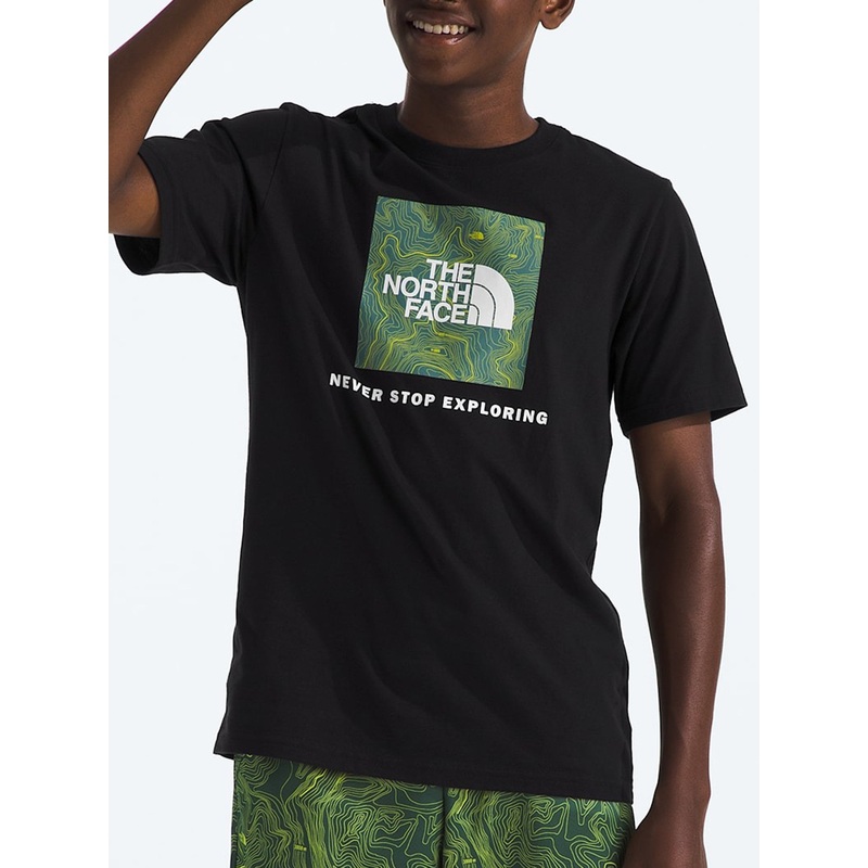 Box NSE T-Shirt (Boys 7-14)|SM|MED|LRG|XL|TNF BLACK (JK3)|CYBER PINK (6FI)