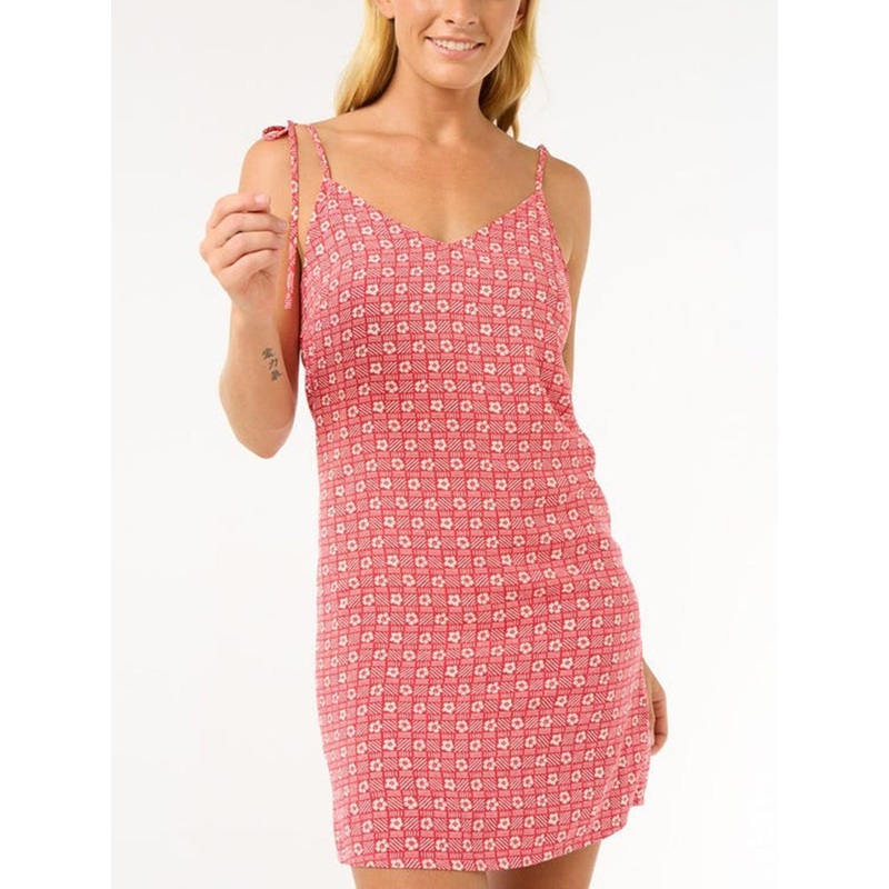 Cala Mayor Mini Tie Dress|XS|SM|MED|LRG|RED (0040)