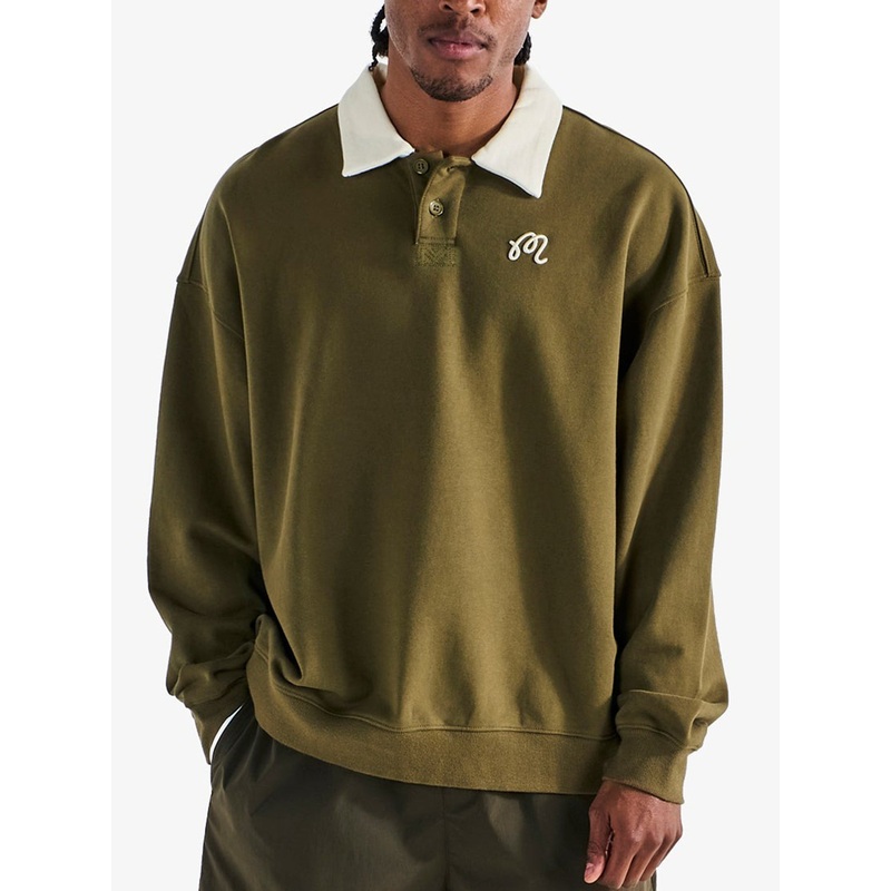 Artigianale Collared Sweater|MED|LRG|XL|CYPRESS GREEN|WHITE
