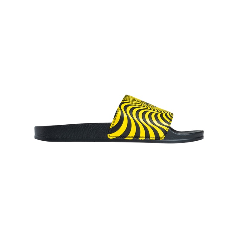 Bighead Swirl Slides Sandals|08|09|10|11|BLACK/YELLOW