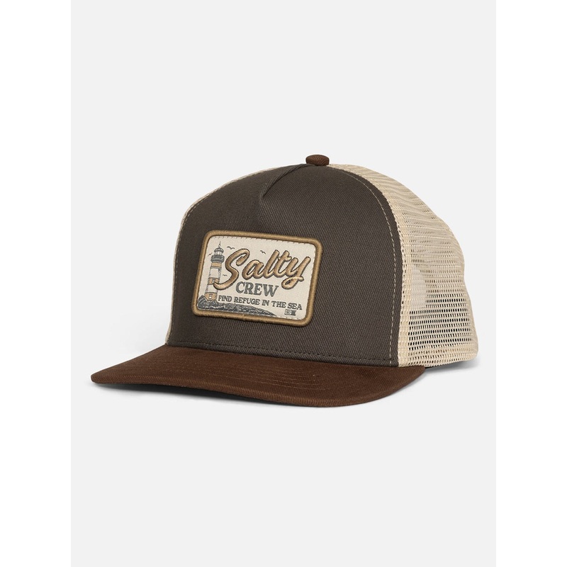 Ashore Trucker Hat|O/S|CHARCOAL BROWN|WASHED CLAY