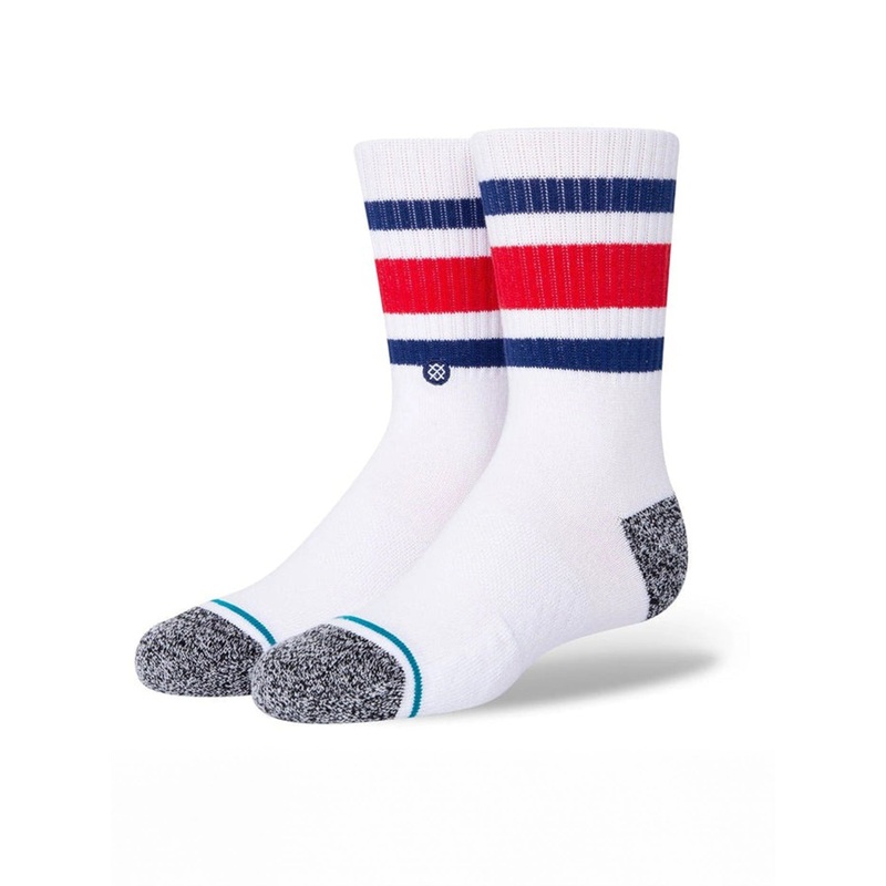 Boyd White Blue Socks (Kids)|MED|LRG|WHITE BLUE (WBL)