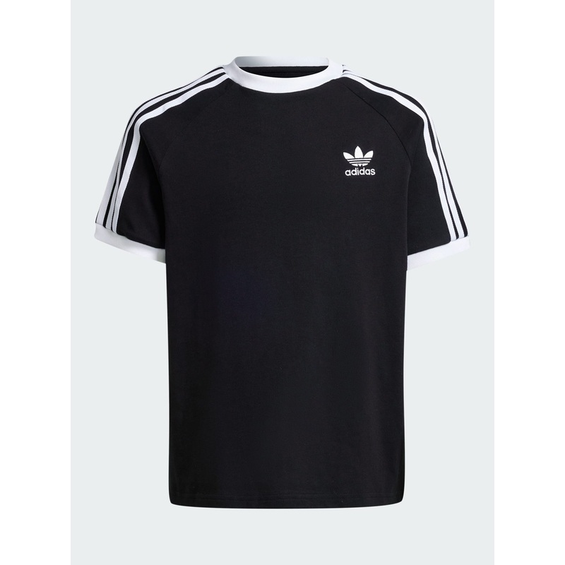Adicolor 3 Stripes Black/White T-Shirt (Boys 7-14)