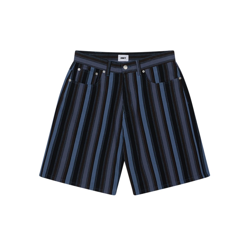 Baja Stripe Baggy Denim Shorts