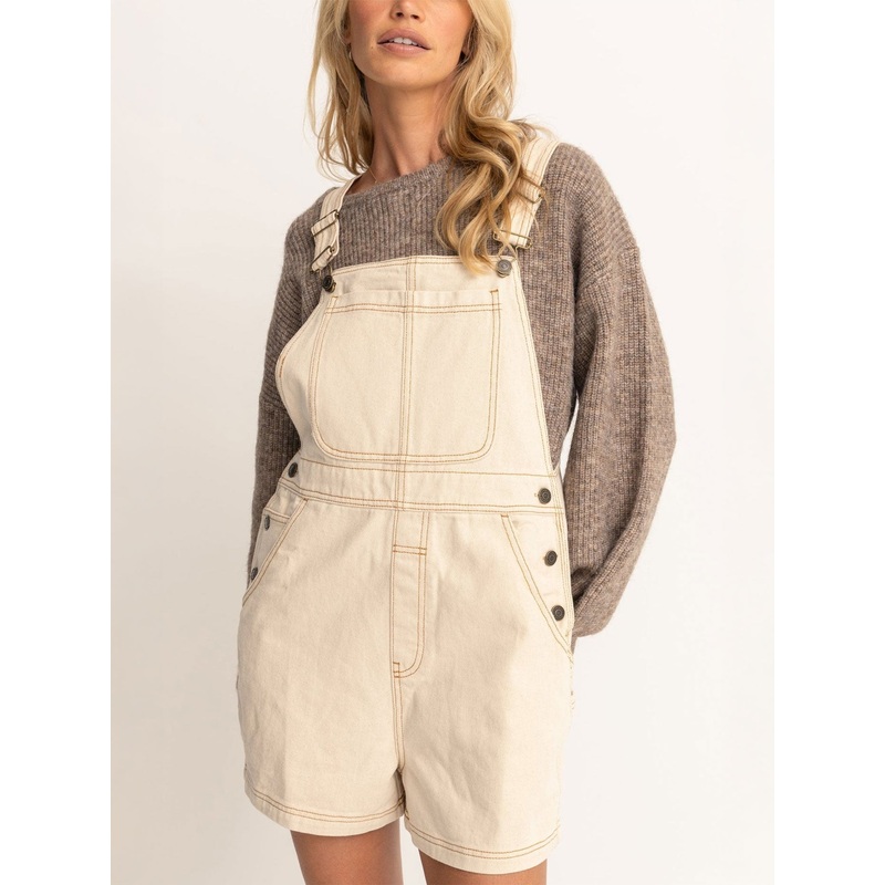 Tide Overall Shorts|XS|SM|MED|LRG|XL|CREAM|WASHED BLUE