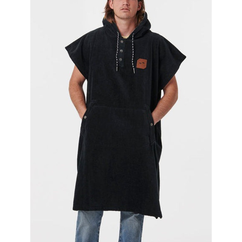 The Digs Extra-Hot Black Poncho Towel