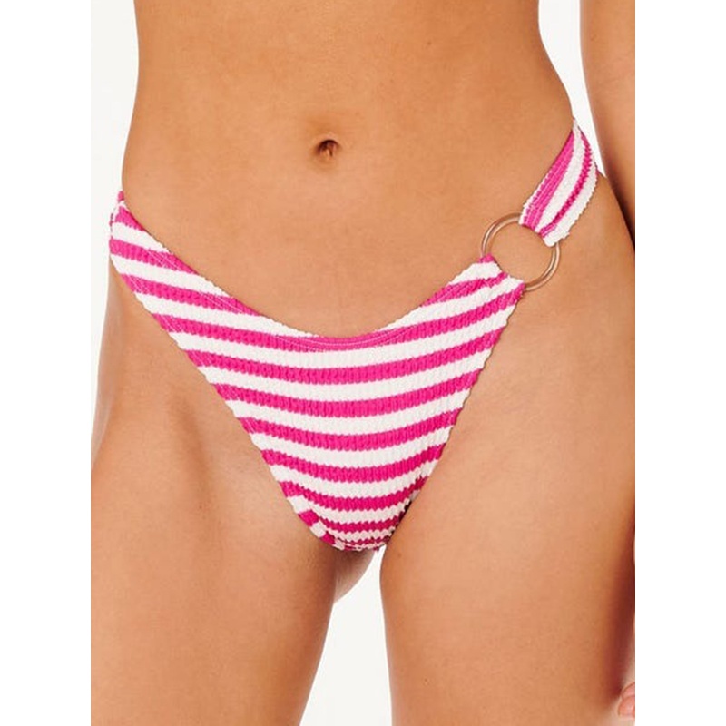 Es Verda Stripe High Leg Skimpy Bikini Bottom