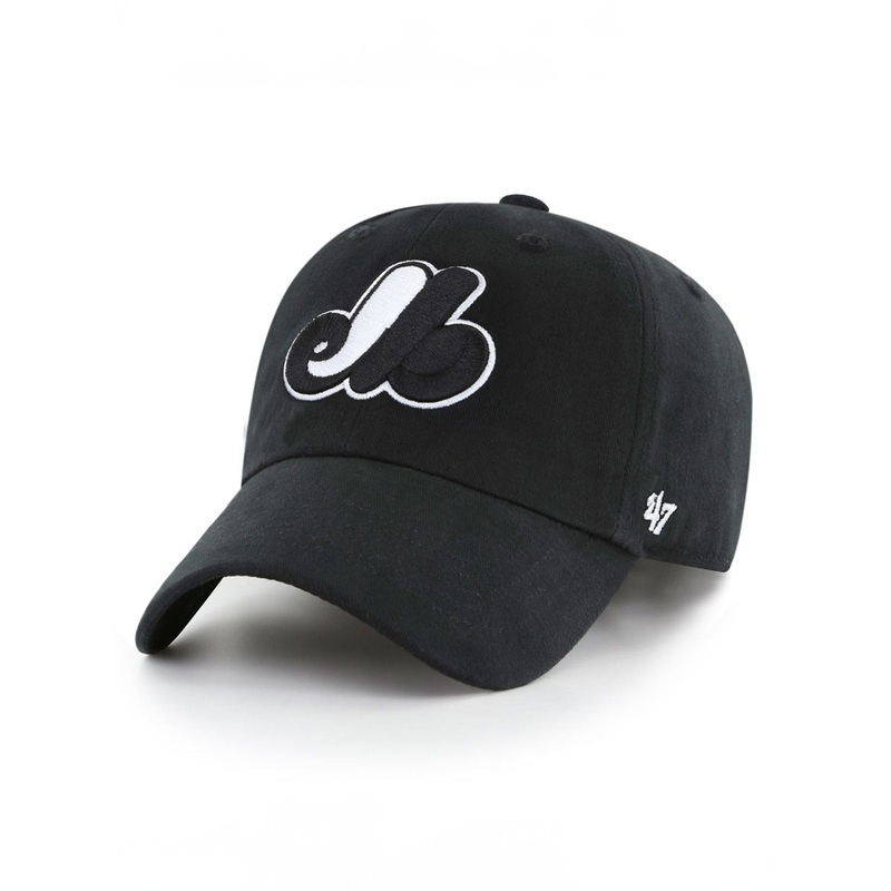 Clean Up Black/White Emb Montrea Expos Strapback Hat