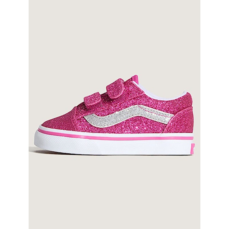 Old Skool V Glitter Raspberry Rose Shoes (Little Kids)