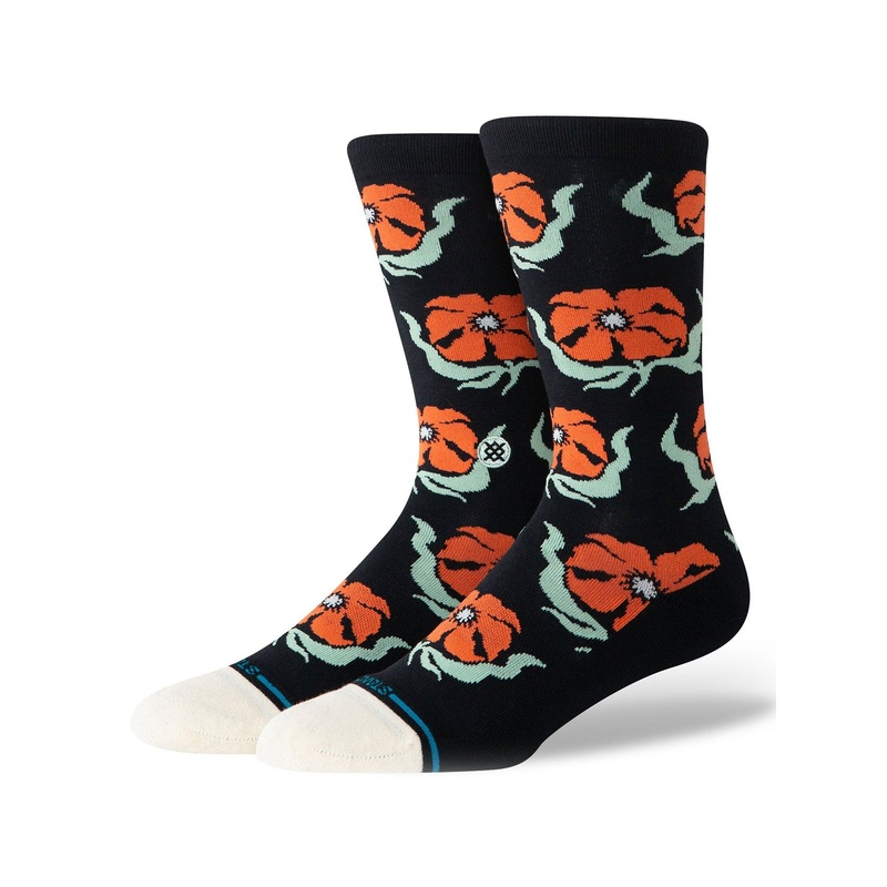 Broadcast Floral Socks|MED|LRG|BLACK (BLK)