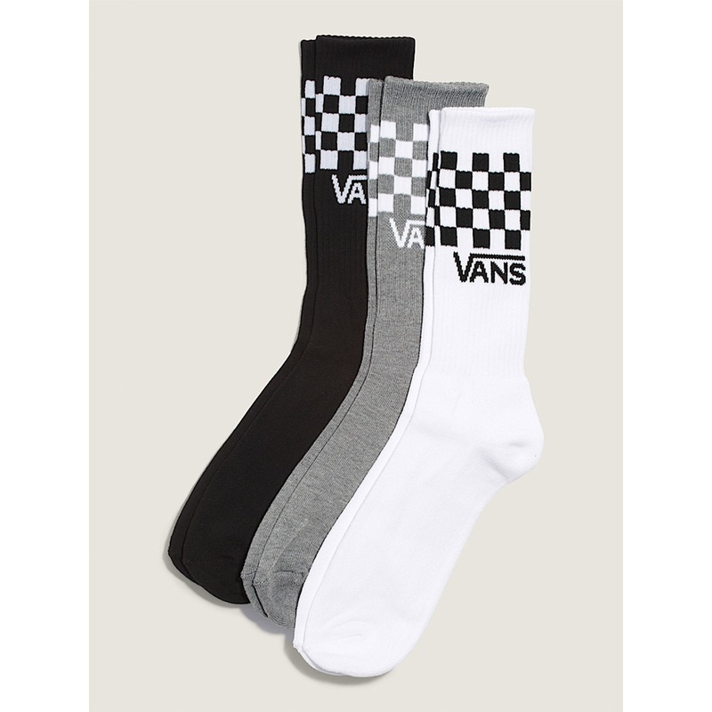 Classic Check 3 Pack Socks|MED|SM|LRG|BLACK/WHITE (Y28)|WHITE (WHT)|PINK DAWN (EN7)