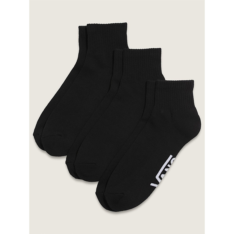 Classic Quarter 3 Pack Socks|SM|MED|LRG|BLACK (BLK)|WHITE (WHT)
