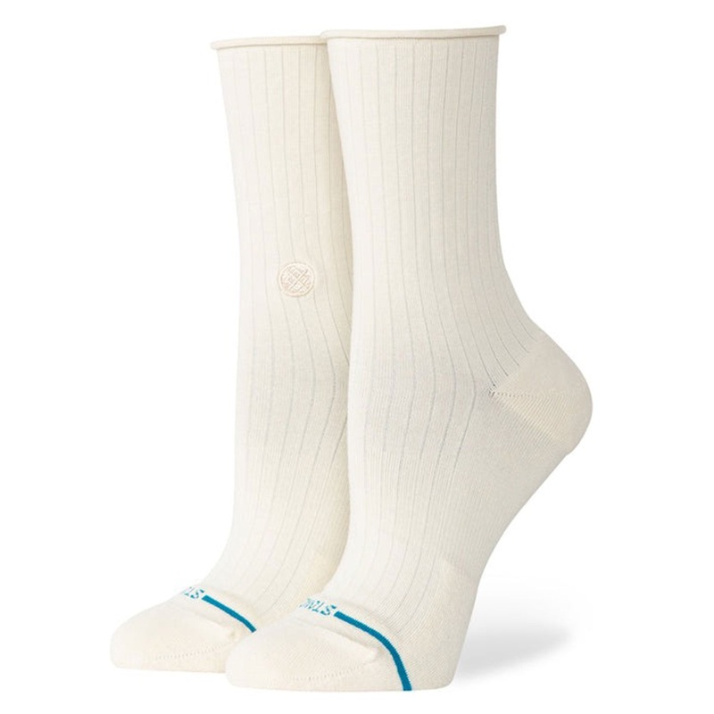 Rolled Cuff Quarter Ivory Socks
