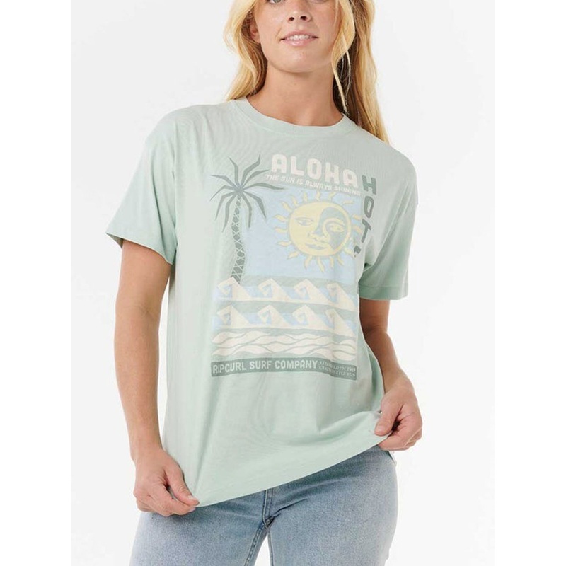 Aloha Hotel Relaxed T-Shirt|XS|SM|MED|LRG|LIGHT MOSS (2383)