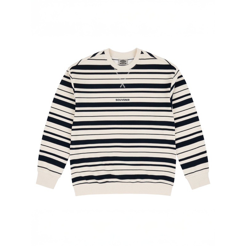 Striped Ultra Pique Crewneck Sweatshirt