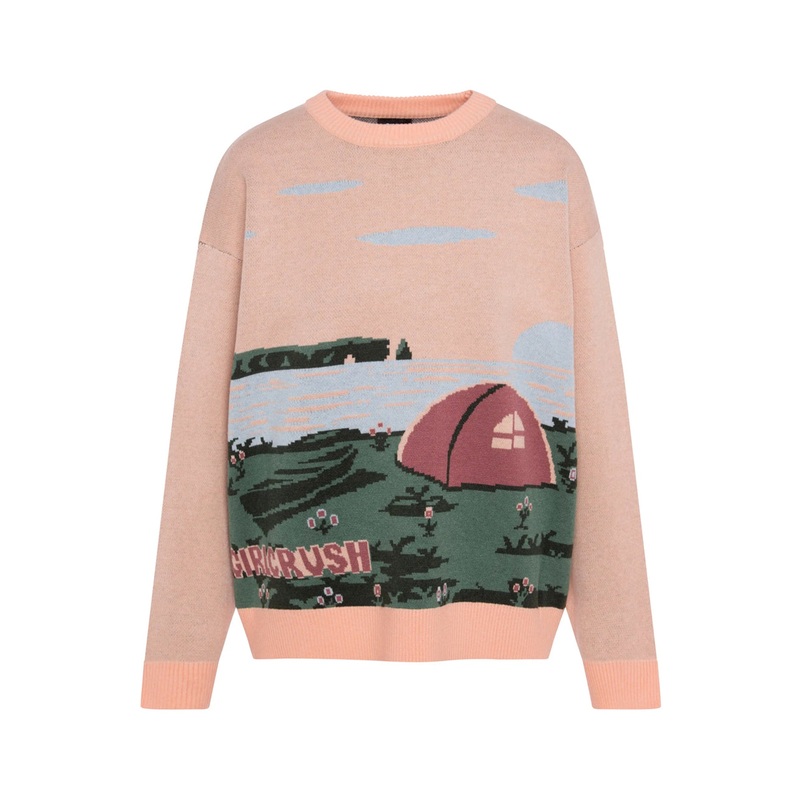 Camping  Gasp Sweater|XS|SM|MED|LRG|PEACH