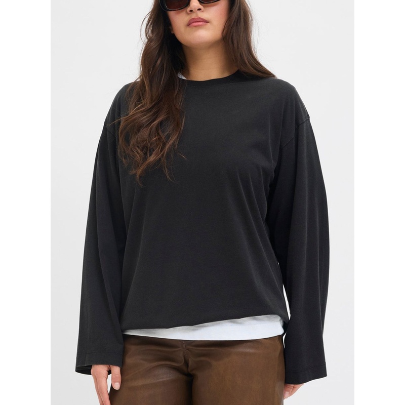 Andrea Long Sleeve T-Shirt|XS|SM|MED|LRG|XL|BLACK|CABERNET