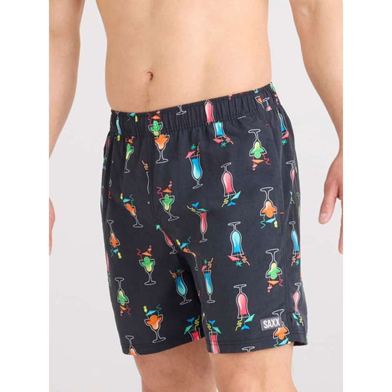 Go Coastal 2-In-1 5” Swizzles & Straws Black Boardshorts