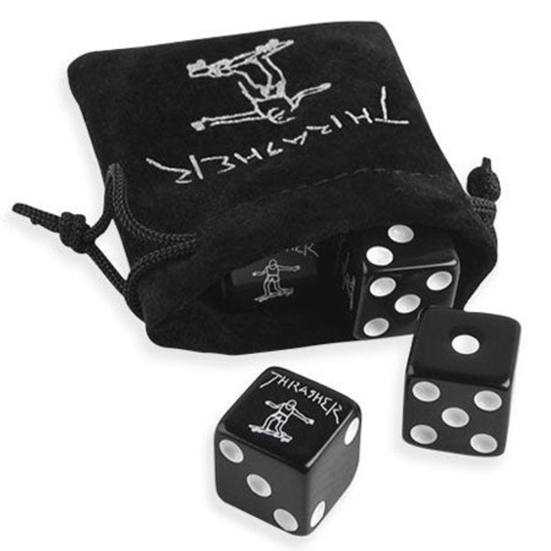 Thrasher Magazine Dice Set|Black|One size fits all