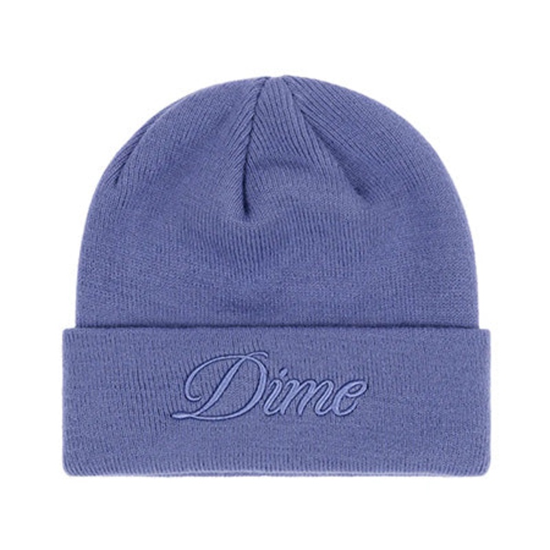 Dime Cursive Beanie|Gray|Purple|One size fits all